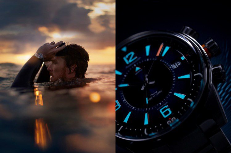 積家Polaris腕表能在水下發出湛藍夜光，何其美麗迷人。圖／Jaeger-LecCoultre提供