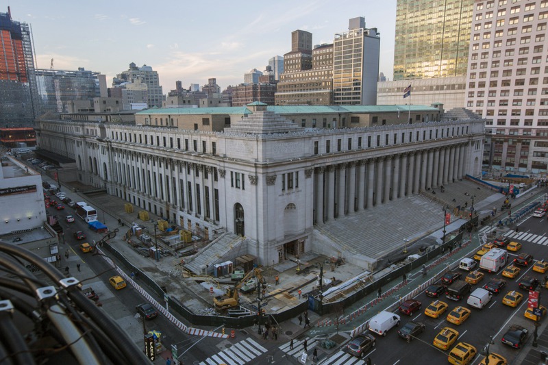 臉書今年八月租下詹姆斯．A．法利郵政大樓近七公頃辦公區域，是今年為止紐約最大租賃合約。圖／取自紐約時報