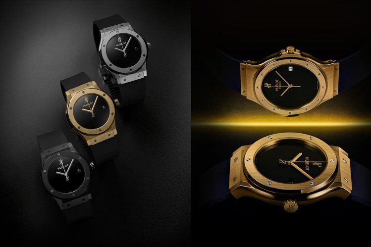 瑞士鐘表品牌宇舶表在今年推出一套三款的40周年紀念腕表，在看似簡單的外觀下，卻蘊涵了品牌創始人Carlo Crocco的製表理念。圖／HUBLOT提供
