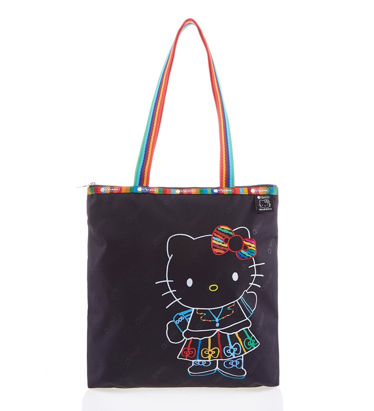 Hello Kitty七彩寫生長型托特包，3,200元。圖／LeSportsac提供