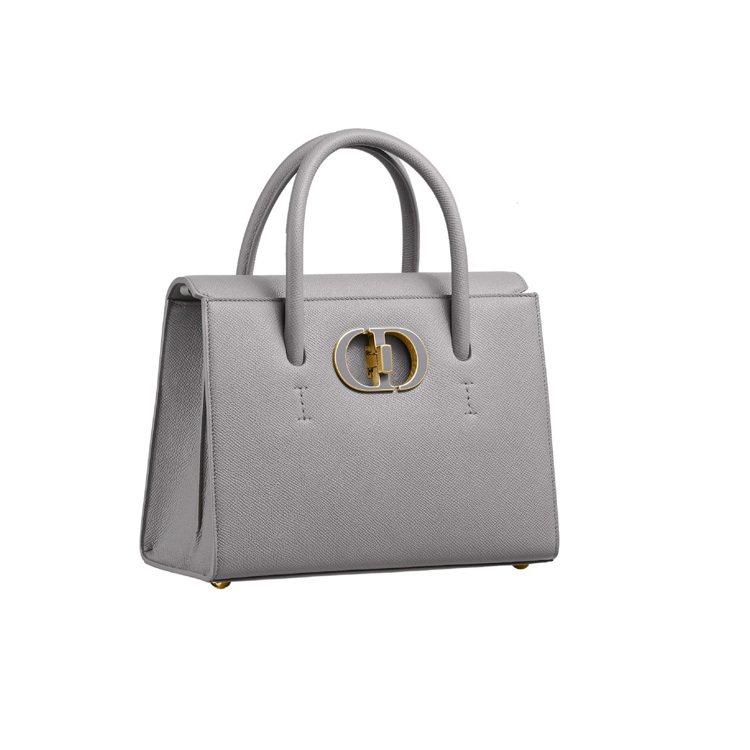 Dior St Honoré石灰色粒紋小牛皮中型手提包，13萬5,000元。圖／DIOR提供