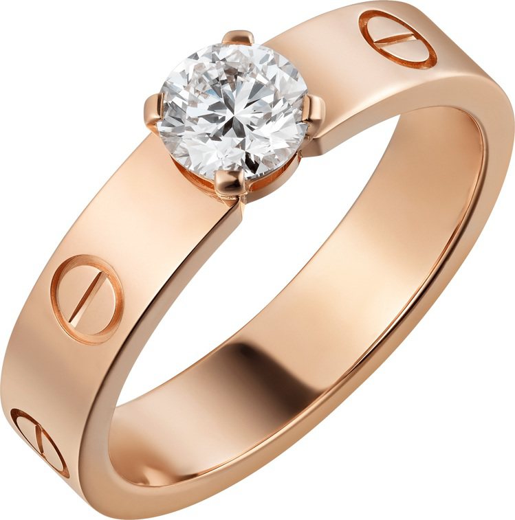 卡地亞LOVE單鑽戒指，11萬1,000元起。圖／卡地亞提供