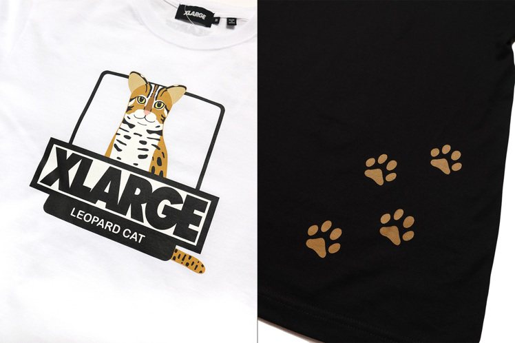 潮牌XLARGE先前曾推出以茶農為靈感的台灣限定T恤，品牌再度出手，以民眾最熟知的貓科動物「石虎」為主角。圖／XLARGE提供