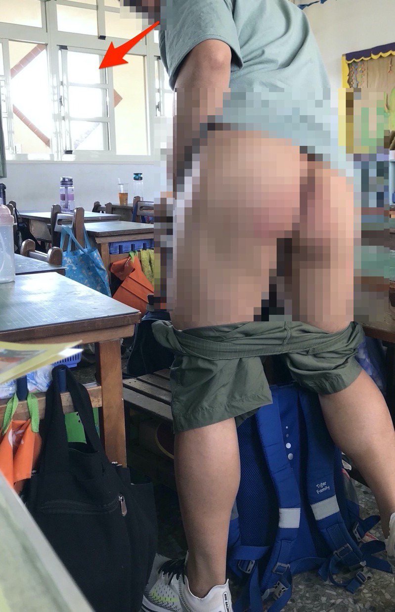 台中市王姓代課教師涉嫌在任職國小教室內，拍攝裸露下體的相片，部分照片角度不像自拍，檢警將追查是否有其他涉案人。圖／台中市議員林祈烽提供