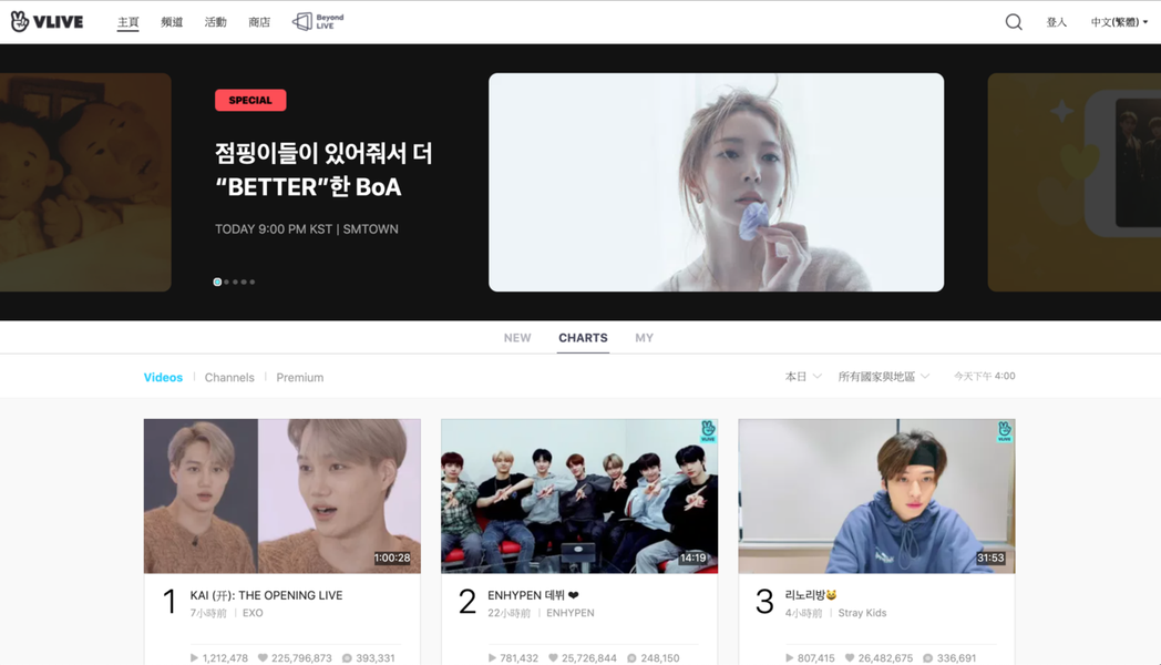 VLIVE是韓國最大入口網站Naver旗下的網路直播平台，所有偶像團體都在VLI...