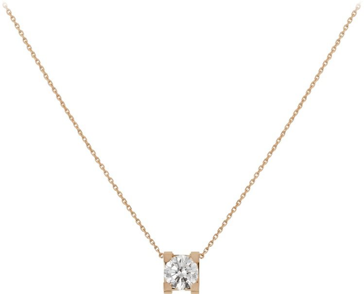 C DE CARTIER 玫瑰金鑽石項鍊，76,000元起。圖／卡地亞提供
