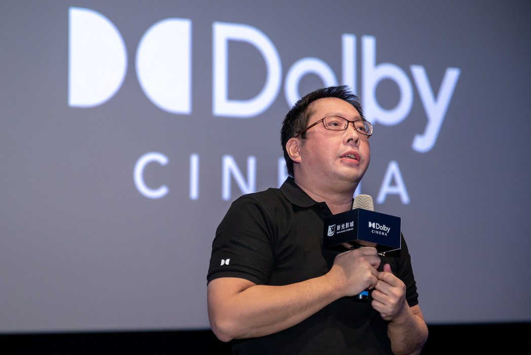 新光影城董事長吳昕昌宣布桃園據點開設全台首座杜比影院。圖／新光影城提供