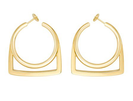 Success系列幾何造型黃金耳環，14萬6,800元。圖／FRED提供