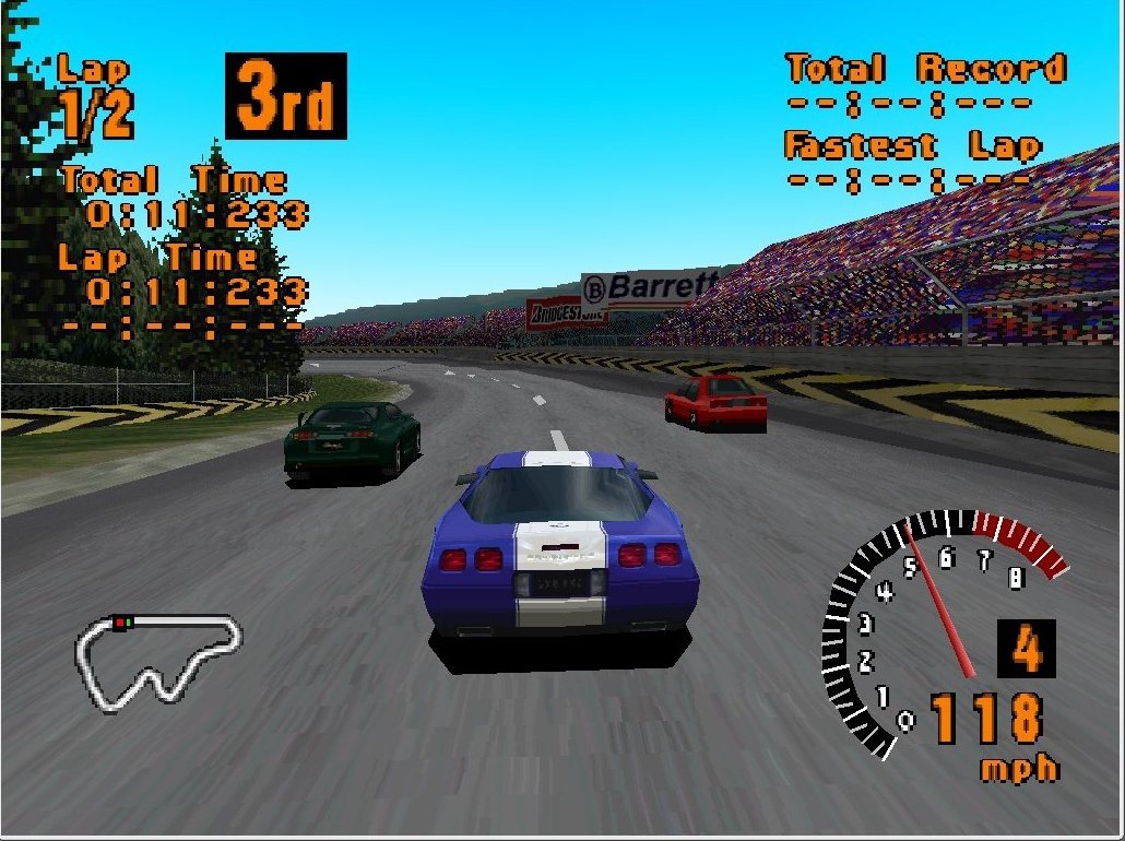 在當時3D多邊形才剛起步的年代，跑車浪漫旅一代的出現已經算是驚豔許多玩家。