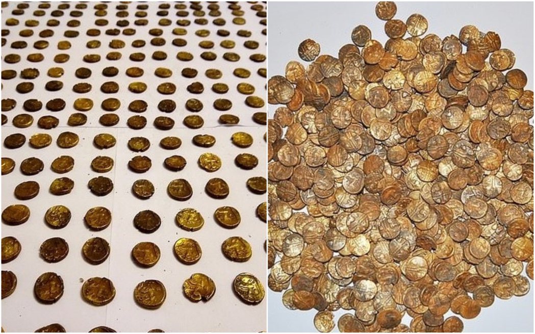 英國有名男子近日在賞鳥途中，偶然發現一大批約2000年歷史的凱爾特人金幣，總價值...