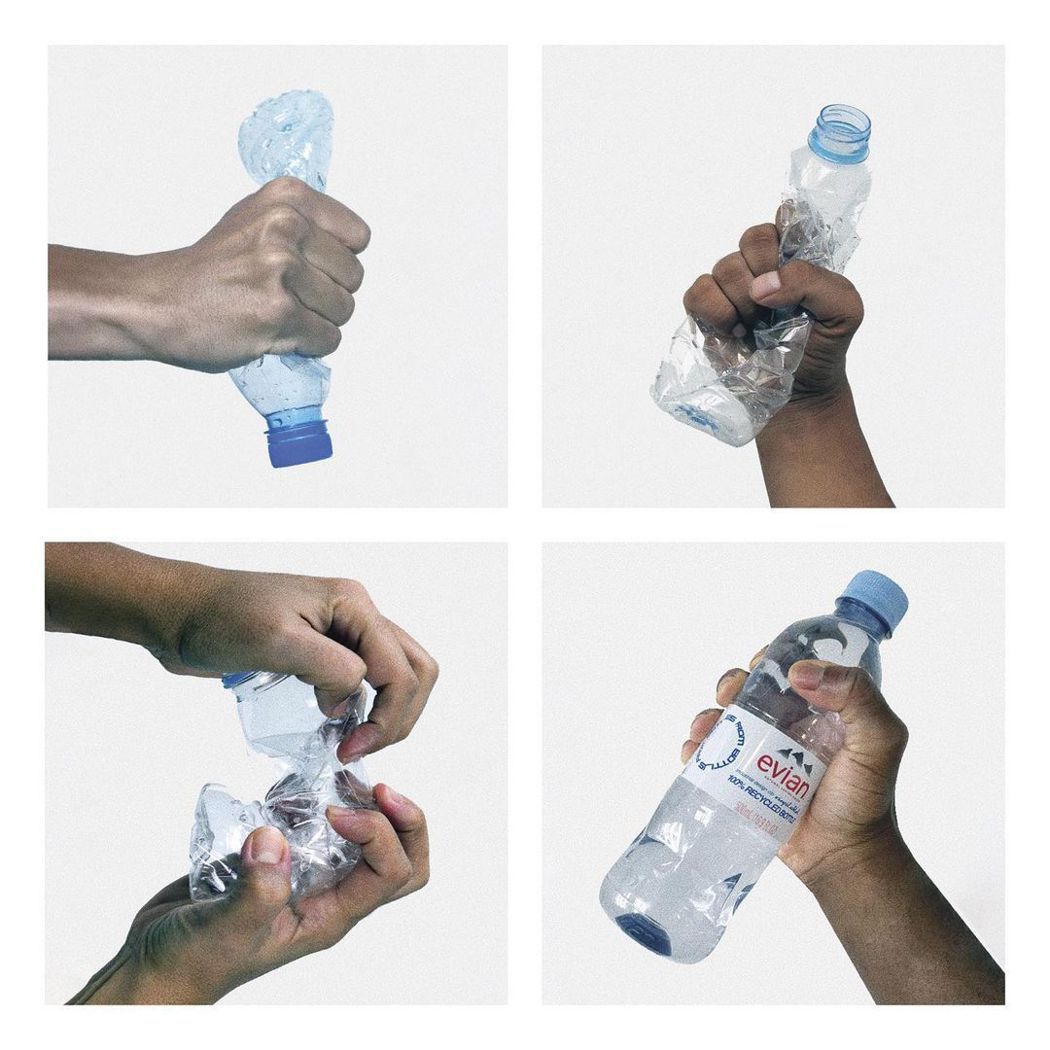 Virgil Abloh為Evian設計首款由回收寶特瓶（rPET），製作的容器...