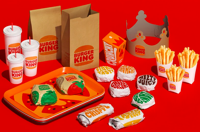 Burger King換新Logo，商品包裝也跟著改變。圖／摘自Burger K...