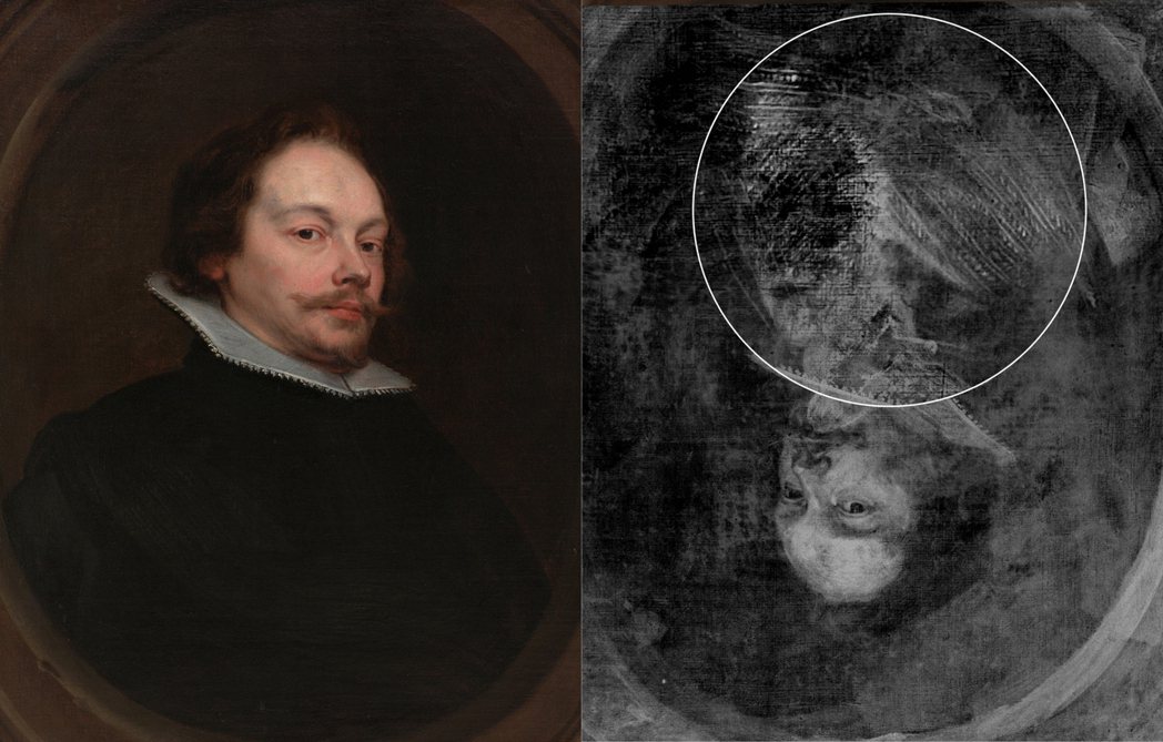 〈菲德烈克‧范‧馬瑟萊爾肖像〉經檢測後發現畫作底下藏有一個女子輪廓。 圖／奇美博...