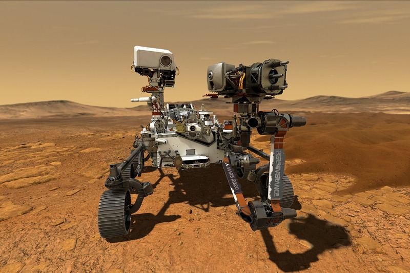 圖為美國NASA「毅力號」火星探測車概念圖。路透