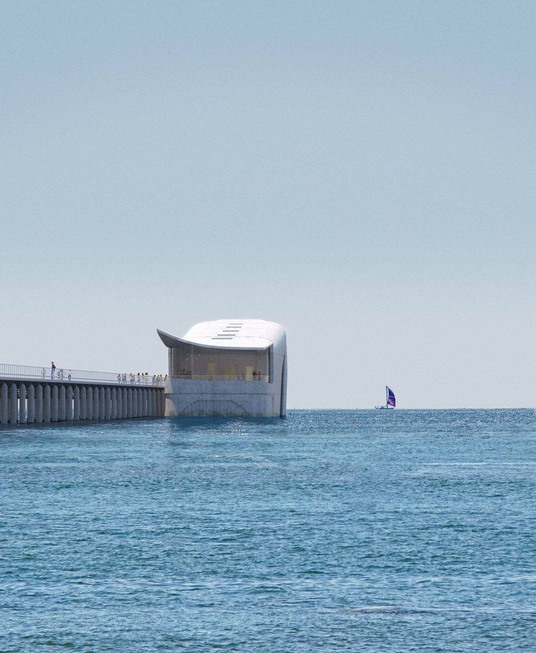 Baca Architects設計的澳洲海洋探索中心，彷彿從海中浮出的鯨魚。圖／...