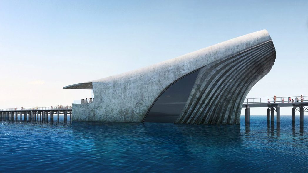 Baca Architects設計的澳洲海洋探索中心，彷彿從海中浮出的鯨魚。圖／...