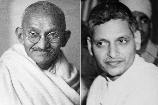 印度教民族主義狂熱分子高德西（右圖）在1948年1月30日刺殺了印度國父甘地（左圖）。圖／取自YouTube
