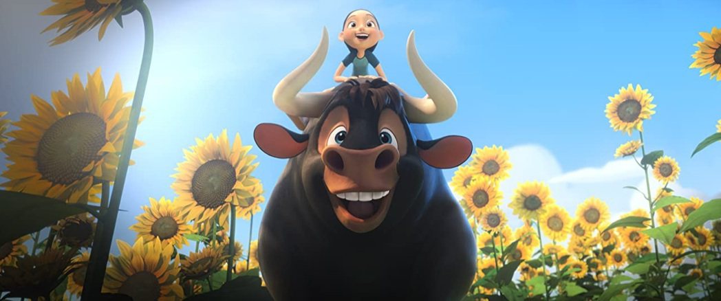 改編自童書的「萌牛費迪南」，主角是喜歡花又不愛暴力的公牛。圖／摘自imdb