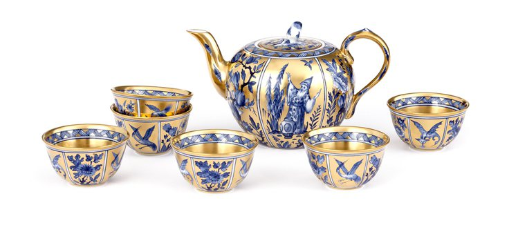 麥森「黃金時代」六人茶具組。圖／麥森提供 劉小川