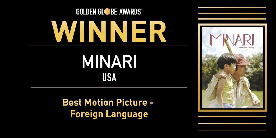 金球獎最佳外語片「Minari」。 圖／擷自金球獎官方推特