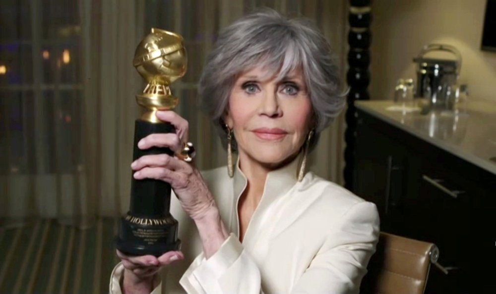 83歲資深影后珍芳達獲得金球獎頒發西席地米爾特別獎，肯定在演藝圈的貢獻。（路透）
