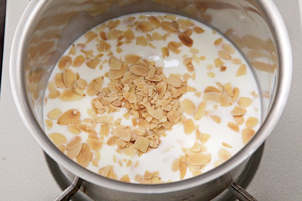 芒果杏仁奶凍材料，可製作四杯。 圖／上優文化 提供