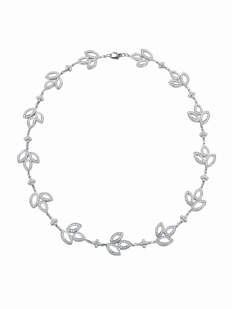 海瑞溫斯頓Lily Cluster系列鉑金鑽石項鍊，共鑲嵌619顆圓形明亮式切工...