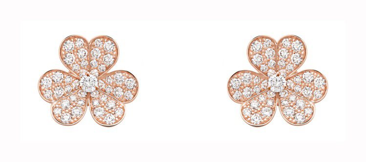 Frivole耳環小型款，玫瑰金鑲嵌鑽石，約46萬9,000元。圖／梵克雅寶提供