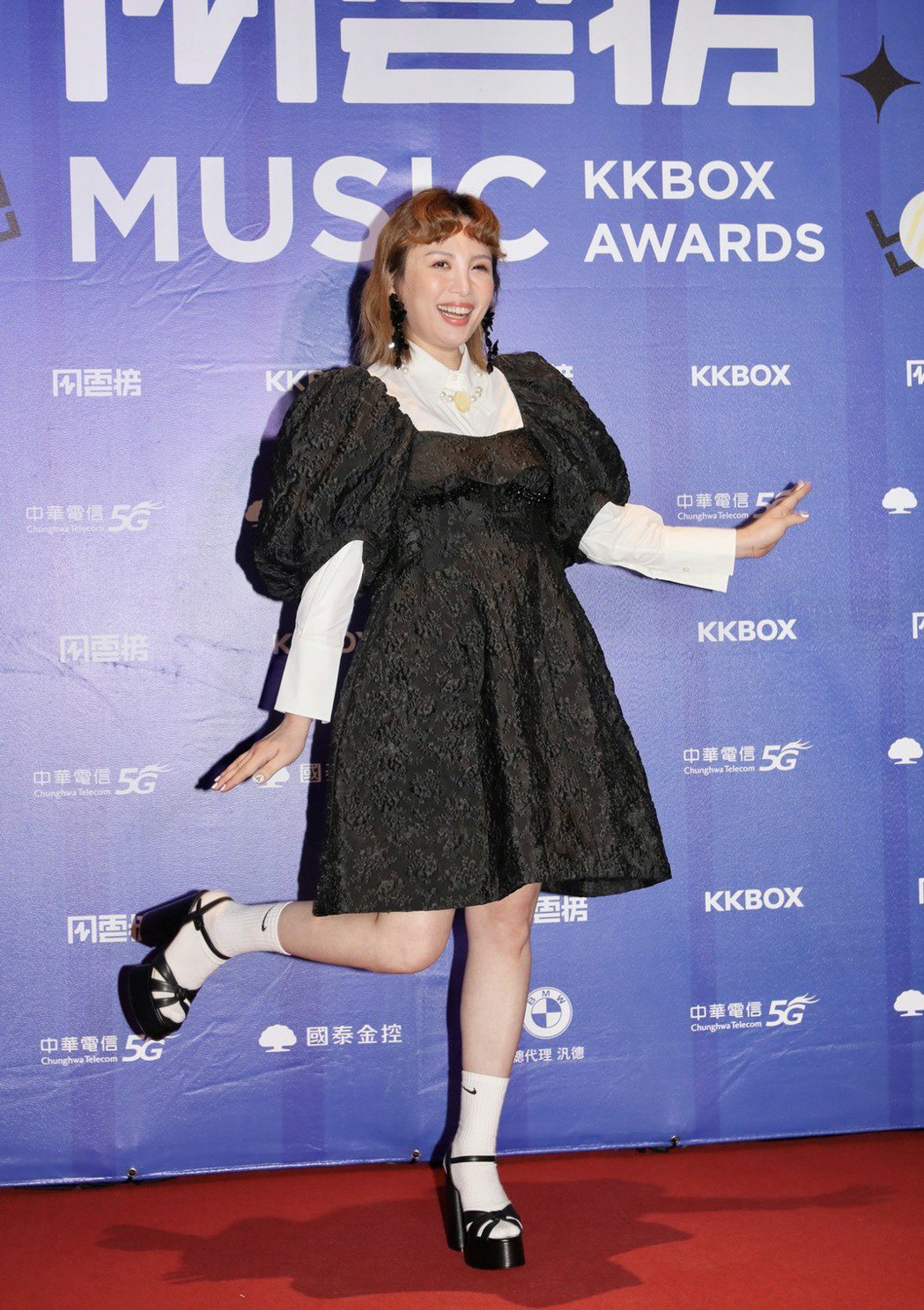 魏如萱今天奪KKBOX年度風雲歌手，看起來相當顯瘦。記者李政龍／攝影