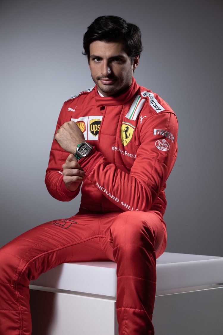 F1一級方程式賽車Ferrari車隊賽車手Carlos Sainz。圖 / RICHARD MILLE提供。