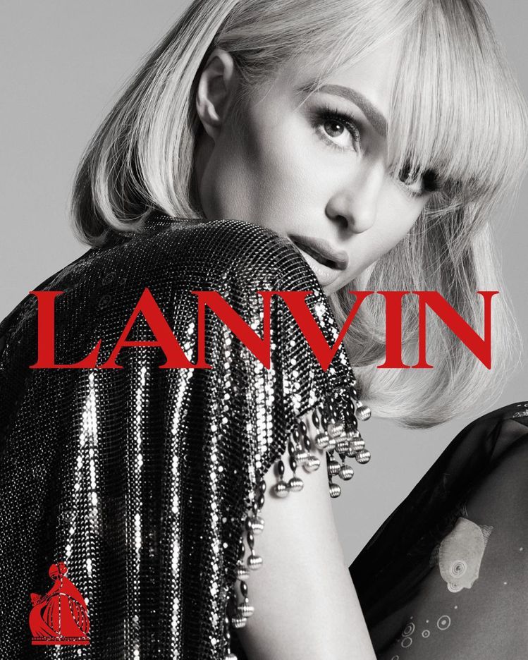芭黎絲希爾頓擔任法國時尚品牌Lanvin浪凡的春夏形象廣告主角。圖／Lanvin提供