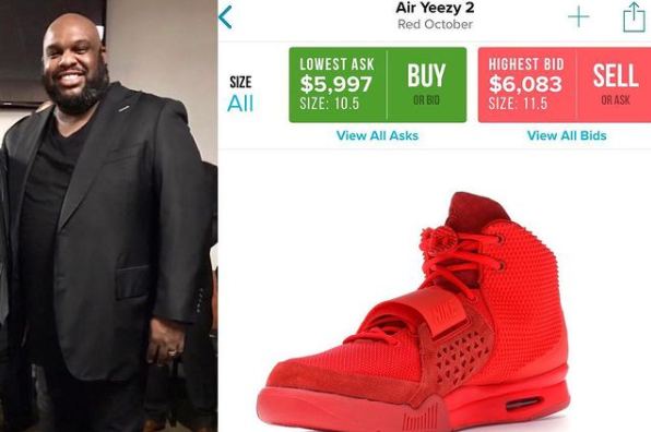「PreachersNSneakers」頁面中，最為出名便是格雷牧師2019年腳穿極度稀有的「Nike Air Yeezy 2 Red Octobers」的照片，當時這雙鞋在轉售市場上要價5611美元（約新台幣16萬）。圖／Instagram／@PreachersNSneakers