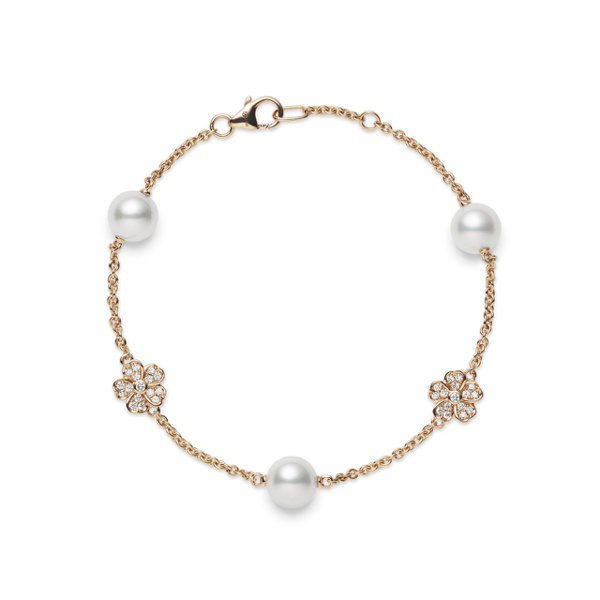 MIKIMOTO Cherry Blossom系列珍珠鑽石手鍊，11萬8,000...