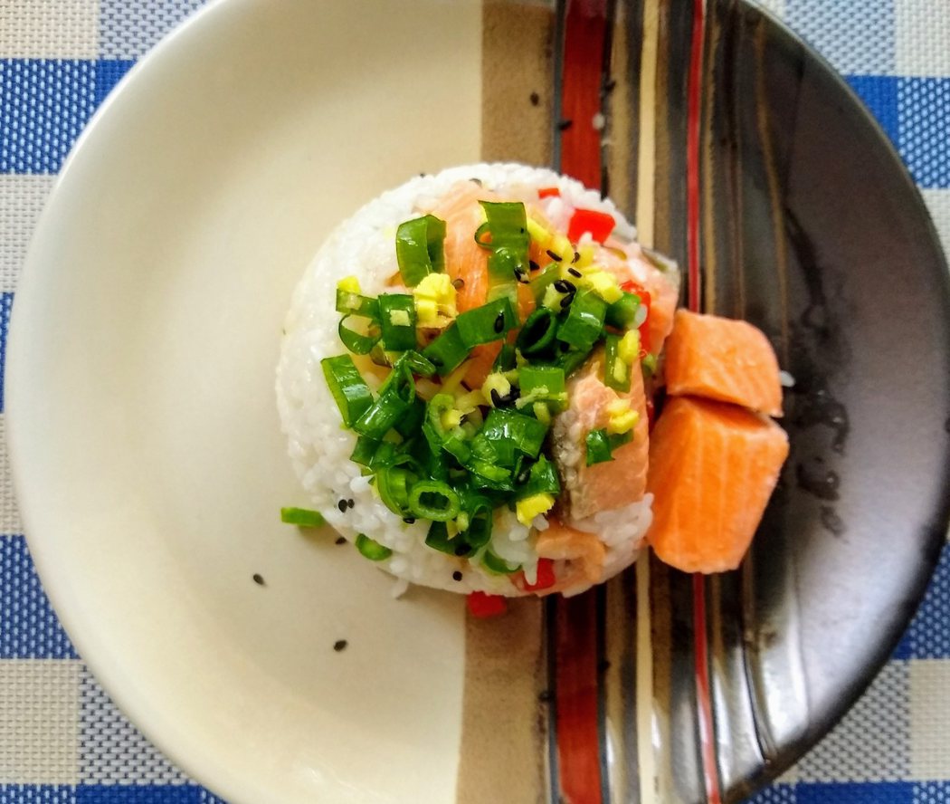 圖文:美國番媽/食譜/簡易鮭魚炊飯