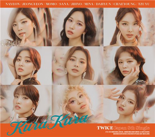 TWICE新單曲《Kura Kura》封面照曝光。圖／JYP娛樂