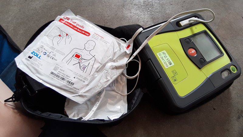 圖為新北市消防局現役救護車上使用的AED。記者何祥裕／攝影