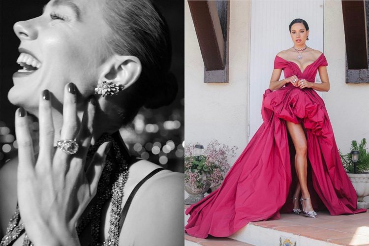 凡妮莎寇比與朱妮絲莫利特配戴紅寶石珠寶。圖／取自IG