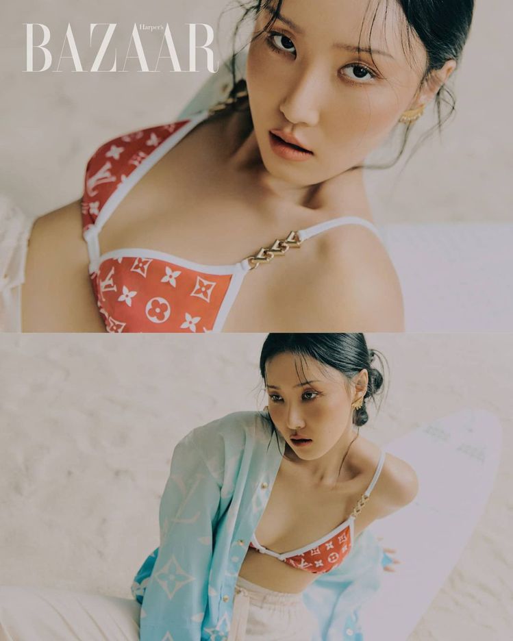 「高衩妖精」華莎在韓國版Harper's BAZAAR穿出路易威登夏日...