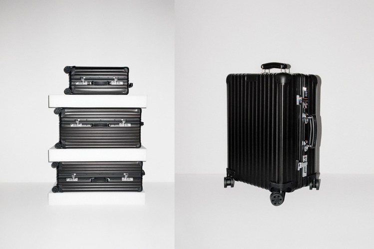 RIMOA首度推出全新霧黑配色Classic系列行李箱，包括提把皮革、滑輪都能搭配客製色彩，呈現個人風格
