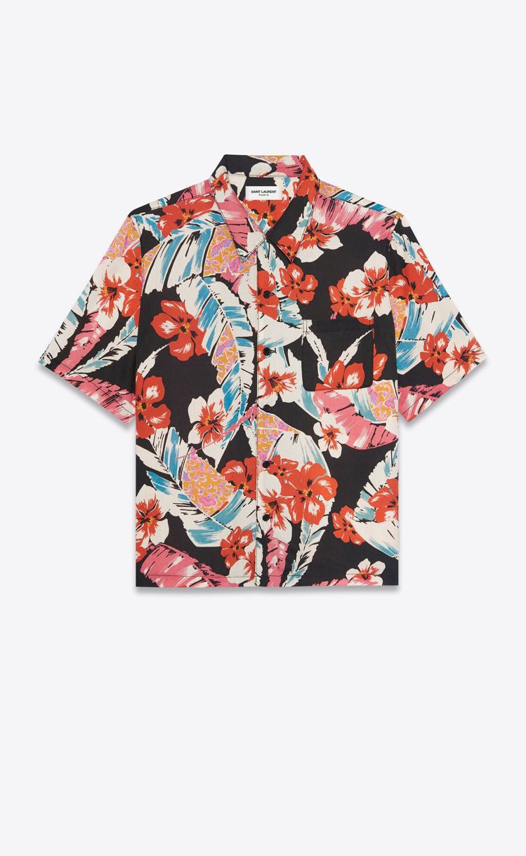 熱帶花朵圖騰夏威夷襯衫，24,900元。圖／Saint Laurent提供