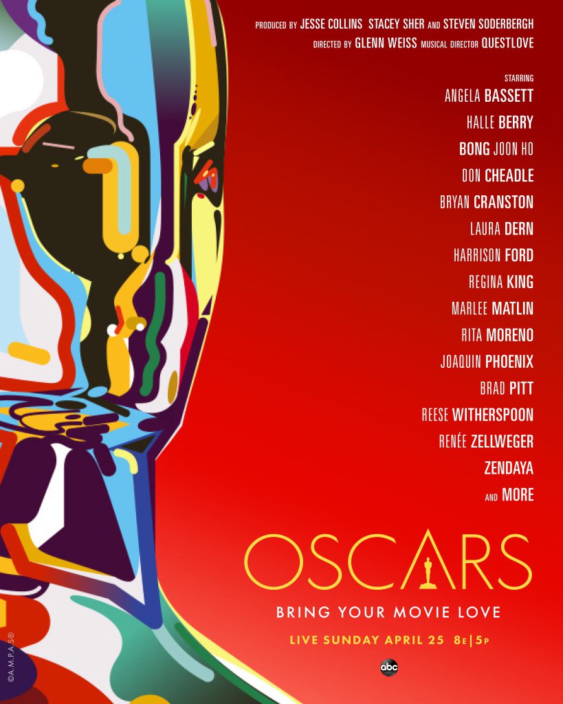 奧斯卡頒獎典禮請來十多位紅星參與，海報上標明由他們「主演」。圖／摘自AMPAS