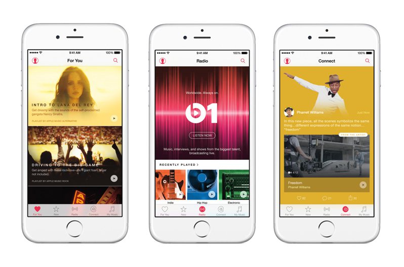 Apple Music應用程式（App）的用戶每串流播放音樂一次，就會支付1美分給唱片公司，約比Spotify多一倍。圖／美聯社