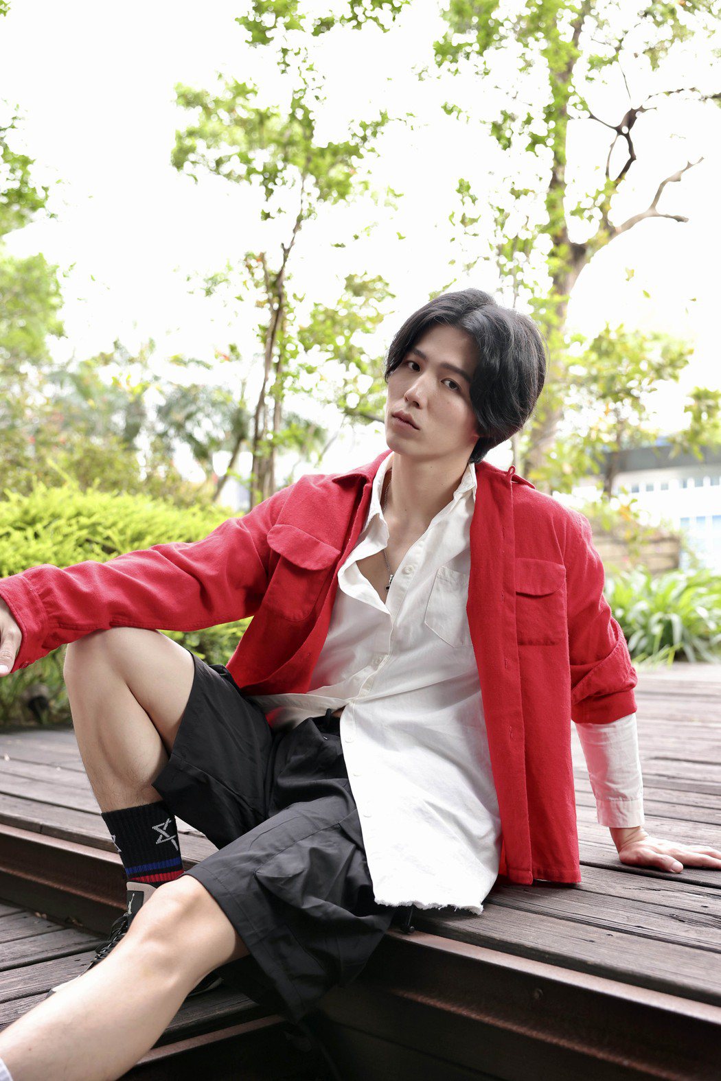 林禹第一次拍台灣偶像劇「戀愛是科學」，就演出BL角色。記者李政龍／攝影