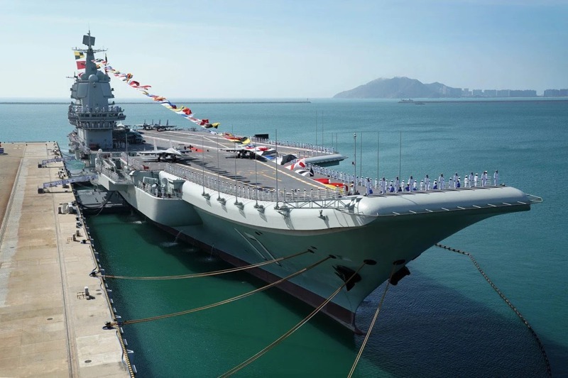 山東艦是中共建造首艘自製航艦，2019年12月17日成軍服役。新華社