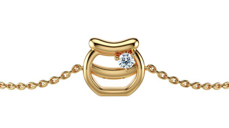 小熊維尼輕珠寶Honey系列10K鑽石手鍊，約6,120元起。圖／亞立詩提供