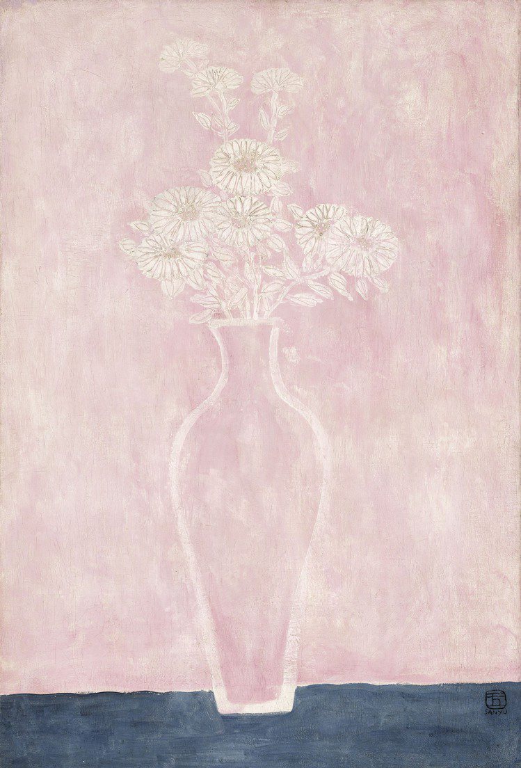 常玉1930 年代作「白菊」，油彩、畫布，73 x 50公分，3,800萬港元起。圖／佳士得提供