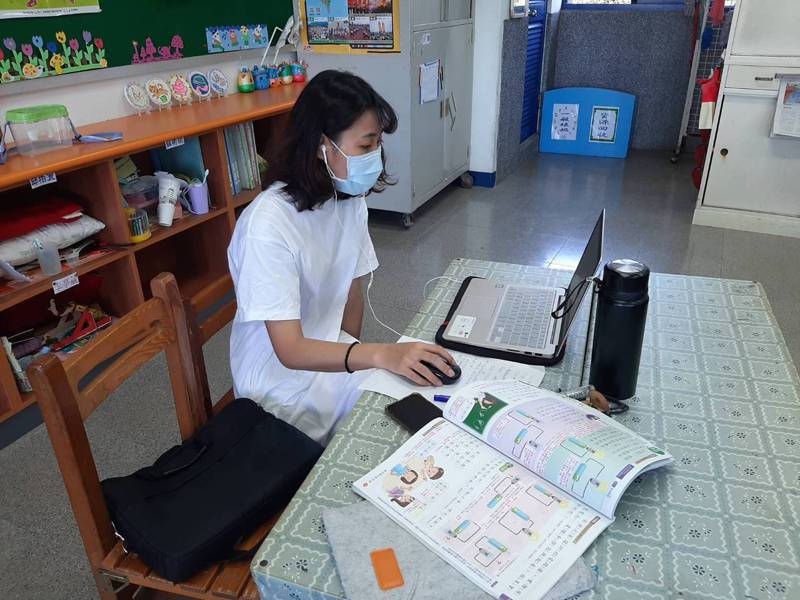台南市學校老師加強線上教學能力的提升，師生一起成長。圖／台南市教育局提供