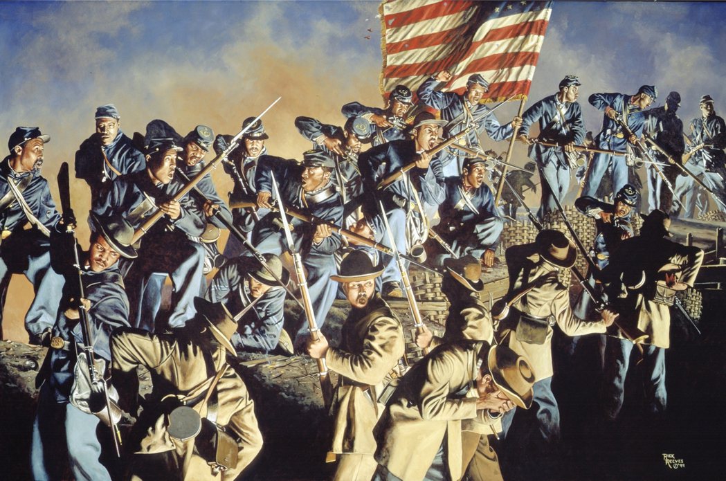 NRA的成立，本來是因為南北戰爭的全民皆兵需求而開始。圖為1863年南卡羅來納的...