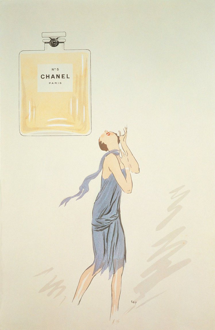1927年香奈兒N°5香水形象插畫。圖／CHANEL提供