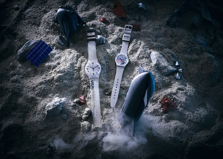SWATCH以品牌曾經替太空人打造的表款為發想，推出太空主題新表款。圖／SWATCH提供